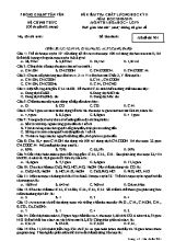 Đề kiểm tra chất lượng học kỳ II môn Hóa học Lớp 9 - Mã đề 901 - Năm học 2018-2019 - Phòng giáo dục và đào tạo Tân Yên